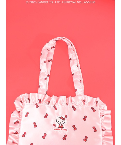 sanrio（サンリオ）の「【HELLO KITTY】リボン柄トートバッグ（トートバッグ・レディース・ホワイト/ピンク・FREE）」の5枚目の写真