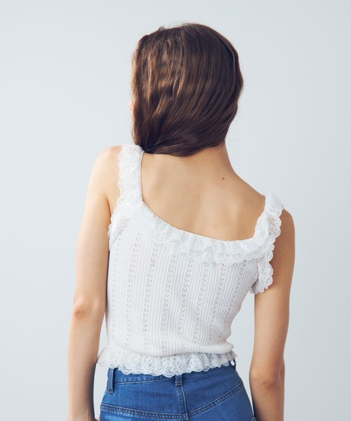 ME COUTURE（ミークチュール）の「アイレットレースノースリニット（ニット/セーター・レディース・ピンク/オフホワイト/ブラック・FREE）」の20枚目の写真