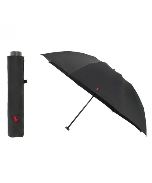 遮光 晴雨兼用折りたたみ日傘 軽量 60cm 'ワンポイント ポロポニー