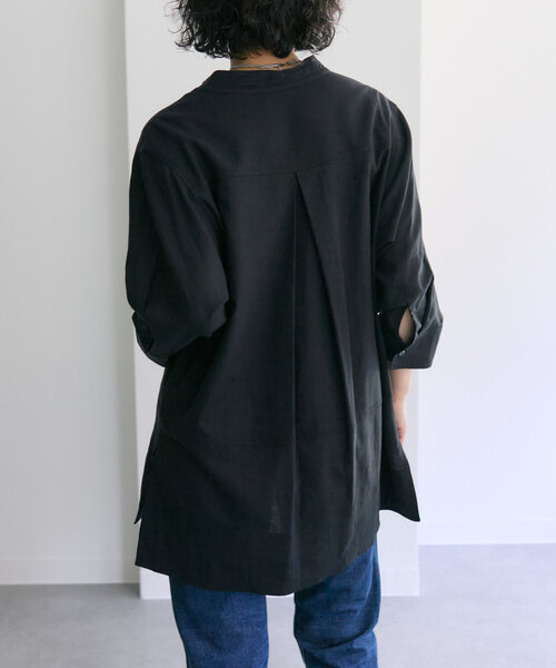 麻混チュニックシャツ【SUM1 STYLE(スミスタイル)】（シャツ