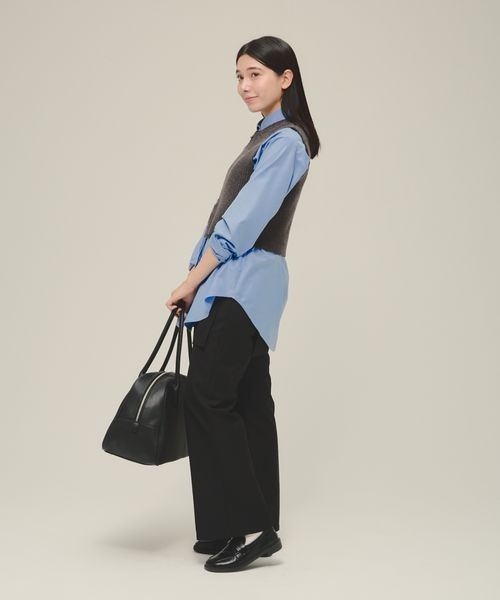 eL（エル）の「【eL】5G Front Zip Knit Vest/320878（ベスト・レディース・エンジ/グレー・FREE）」の4枚目の写真