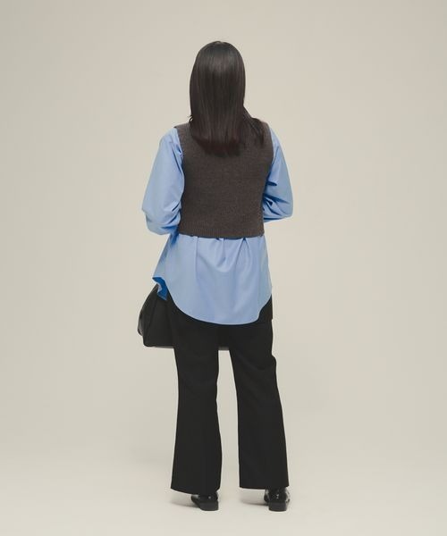 eL（エル）の「【eL】5G Front Zip Knit Vest/320878（ベスト・レディース・エンジ/グレー・FREE）」の5枚目の写真