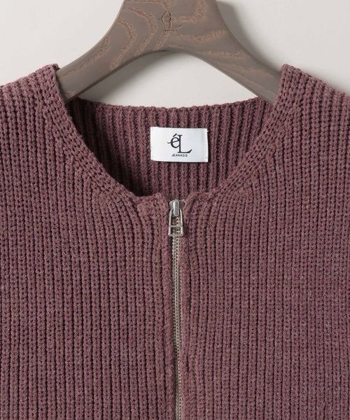 eL（エル）の「【eL】5G Front Zip Knit Vest/320878（ベスト・レディース・エンジ/グレー・FREE）」の11枚目の写真