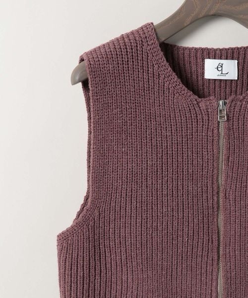 eL（エル）の「【eL】5G Front Zip Knit Vest/320878（ベスト・レディース・エンジ/グレー・FREE）」の13枚目の写真