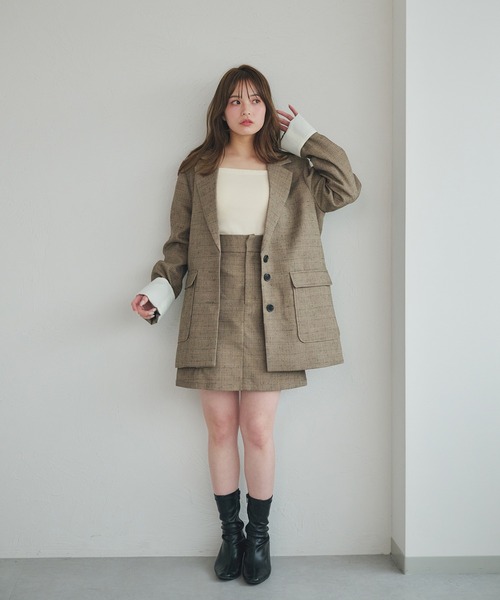 fupel(フぺル)の「spring tweed mini skirt / スプリングツイードミニスカート(setup対応可)(スカート・レディース・ブラウン系その他/ライトベージュ・FREE)」の7枚目の写真