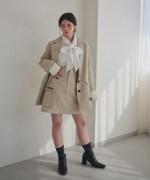 fupel(フぺル)の「spring tweed mini skirt / スプリングツイードミニスカート(setup対応可)(スカート・レディース・ブラウン系その他/ライトベージュ・FREE)」の20枚目の写真