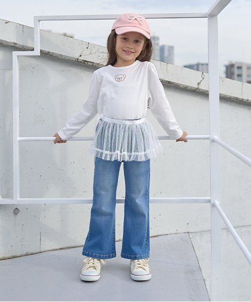 Lycee mine(リセマイン)の「【きれいシルエット】しっかりストレッチフレアデニムパンツ(デニムパンツ・キッズ・ブルー/サックスブルー・150cm/110cm/130cm/140cm/120cm/100cm)」の18枚目の写真