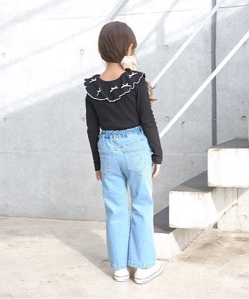 Lycee mine(リセマイン)の「【きれいシルエット】しっかりストレッチフレアデニムパンツ(デニムパンツ・キッズ・ブルー/サックスブルー・150cm/110cm/130cm/140cm/120cm/100cm)」の20枚目の写真