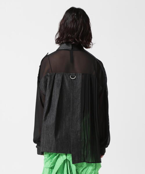 AULA AILA（アウラアイラ）の「AULA AILA/アウラアイラ/別注デニムコンビネーションブルゾン（ブルゾン・レディース・ブラック/ホワイト系2・0）」の6枚目の写真