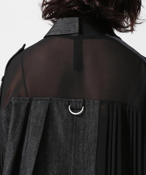 AULA AILA（アウラアイラ）の「AULA AILA/アウラアイラ/別注デニムコンビネーションブルゾン（ブルゾン・レディース・ブラック/ホワイト系2・0）」の7枚目の写真