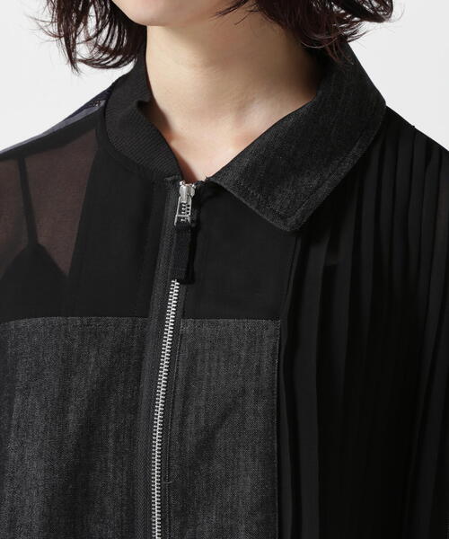 AULA AILA（アウラアイラ）の「AULA AILA/アウラアイラ/別注デニムコンビネーションブルゾン（ブルゾン・レディース・ブラック/ホワイト系2・0）」の9枚目の写真