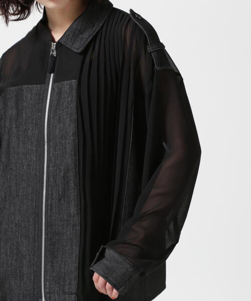 AULA AILA（アウラアイラ）の「AULA AILA/アウラアイラ/別注デニムコンビネーションブルゾン（ブルゾン・レディース・ブラック/ホワイト系2・0）」の10枚目の写真