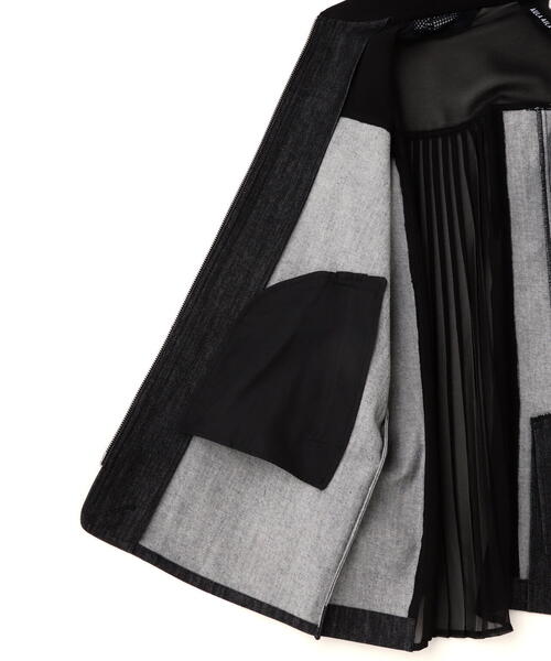 AULA AILA（アウラアイラ）の「AULA AILA/アウラアイラ/別注デニムコンビネーションブルゾン（ブルゾン・レディース・ブラック/ホワイト系2・0）」の17枚目の写真