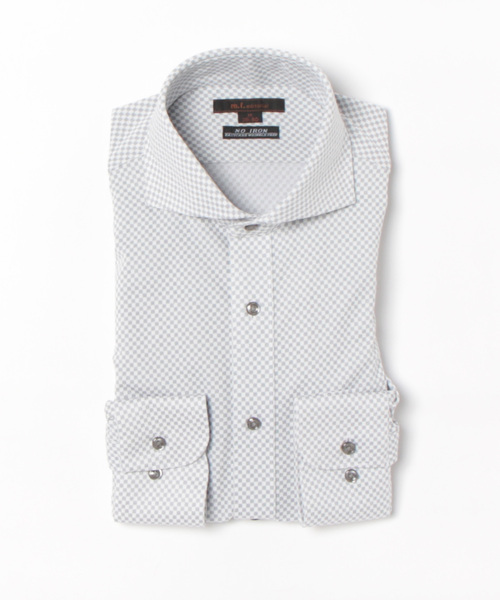 m.f.editorial（エムエフエディトリアル）の「【ストレッチ ノーアイロン 吸水速乾】m.f.エディトリアル メンズ カッタウェイ ビジネスドレス 長袖ニットシャツ（ビジネスシャツ・メンズ・グレー・首回り39cm-裄丈80cm/首回り43cm-裄丈86cm/首回り37cm-裄丈80cm/首回り39cm-裄丈84cm/首回り41cm-裄丈82cm/首回り41cm-裄丈86cm/首回り43cm-裄丈82cm）」の4枚目の写真