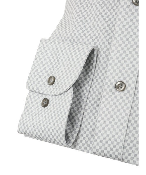 m.f.editorial（エムエフエディトリアル）の「【ストレッチ ノーアイロン 吸水速乾】m.f.エディトリアル メンズ カッタウェイ ビジネスドレス 長袖ニットシャツ（ビジネスシャツ・メンズ・グレー・首回り39cm-裄丈80cm/首回り43cm-裄丈86cm/首回り37cm-裄丈80cm/首回り39cm-裄丈84cm/首回り41cm-裄丈82cm/首回り41cm-裄丈86cm/首回り43cm-裄丈82cm）」の6枚目の写真