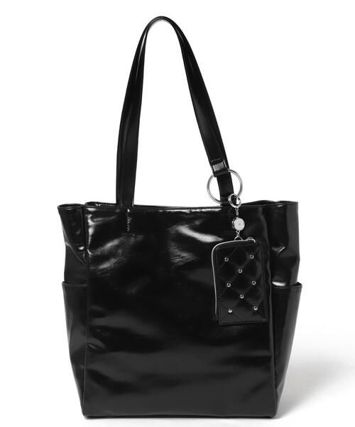 WEGO（ウィゴー）の「WEGO/リールパスケース付きA4BIGトート（トートバッグ・レディース・ブラック/シルバー・FREE）」の11枚目の写真