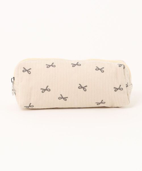 Mignonjour（ミニョンジュール）の「Mignonjour/リボンコーデュロイペンケース M2694（ペン類・レディース・ホワイト/ブラウン/ブラック・FREE）」の6枚目の写真