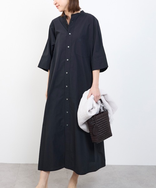 ticca ティッカスクエアビッグシャツワンピースコットンロング白