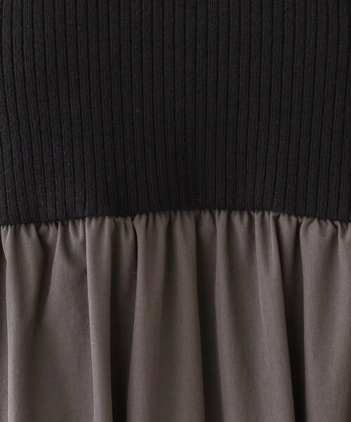 DRESKIP（ドレスキップ）の「【S-LL】リブニットドッキングワンピース（ワンピース・レディース・ライトグレー/ブラック/ホワイト系5・01/02/03/04）」の11枚目の写真