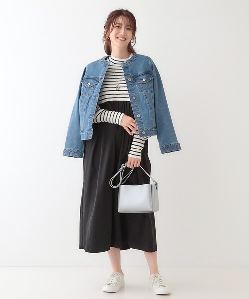 DRESKIP（ドレスキップ）の「【S-LL】リブニットドッキングワンピース（ワンピース・レディース・ライトグレー/ブラック/ホワイト系5・01/02/03/04）」の14枚目の写真