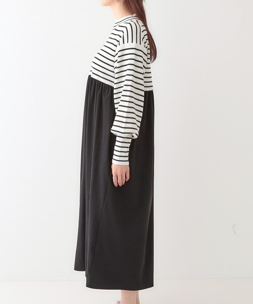 DRESKIP（ドレスキップ）の「【S-LL】リブニットドッキングワンピース（ワンピース・レディース・ライトグレー/ブラック/ホワイト系5・01/02/03/04）」の17枚目の写真