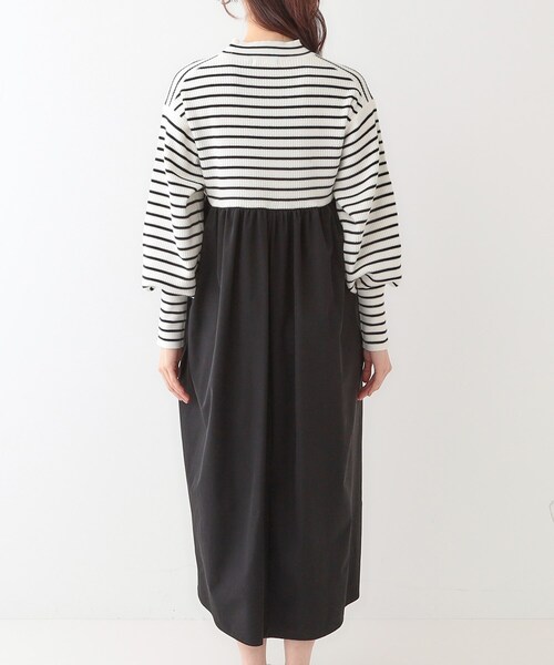 DRESKIP（ドレスキップ）の「【S-LL】リブニットドッキングワンピース（ワンピース・レディース・ライトグレー/ブラック/ホワイト系5・01/02/03/04）」の18枚目の写真