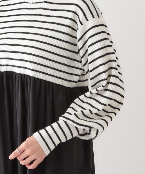 DRESKIP（ドレスキップ）の「【S-LL】リブニットドッキングワンピース（ワンピース・レディース・ライトグレー/ブラック/ホワイト系5・01/02/03/04）」の20枚目の写真