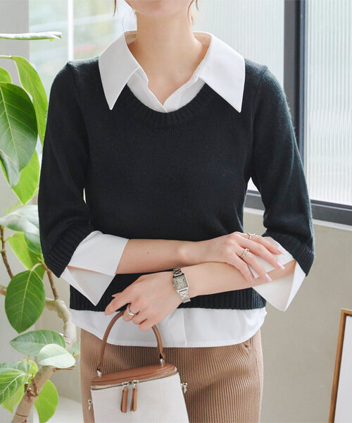 stina トップス stina / type P capsleeve / blue daia