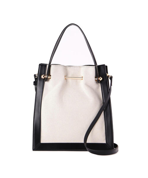 EDIT COLOGNE（エディットコロン）の「ゴールドパーツキャンバストート（トートバッグ・レディース・ブラック/ブラウン・ﾌﾘ-）」の3枚目の写真