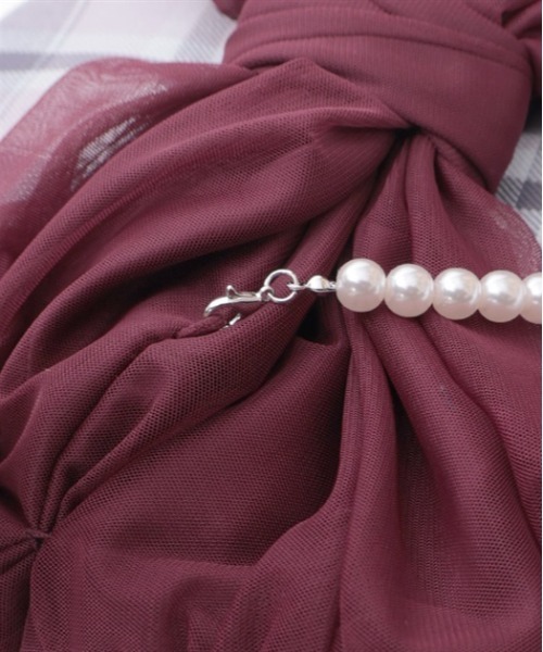 axes femme（アクシーズファム）の「パール付リボンチェックベレー（ハンチング/ベレー帽・レディース・ブルー/ベージュ/ラベンダー・FREE）」の22枚目の写真