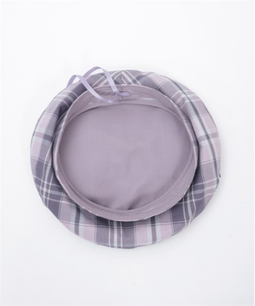 axes femme（アクシーズファム）の「パール付リボンチェックベレー（ハンチング/ベレー帽・レディース・ブルー/ベージュ/ラベンダー・FREE）」の14枚目の写真