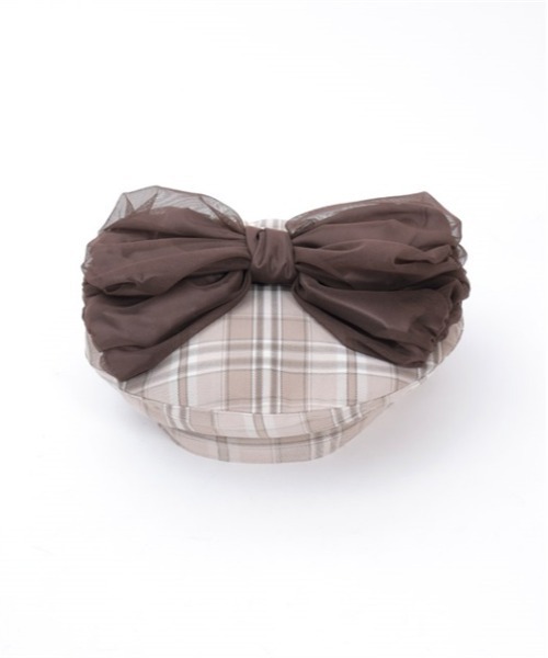 axes femme（アクシーズファム）の「パール付リボンチェックベレー（ハンチング/ベレー帽・レディース・ブルー/ベージュ/ラベンダー・FREE）」の15枚目の写真