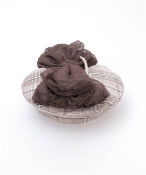 axes femme（アクシーズファム）の「パール付リボンチェックベレー（ハンチング/ベレー帽・レディース・ブルー/ベージュ/ラベンダー・FREE）」の16枚目の写真