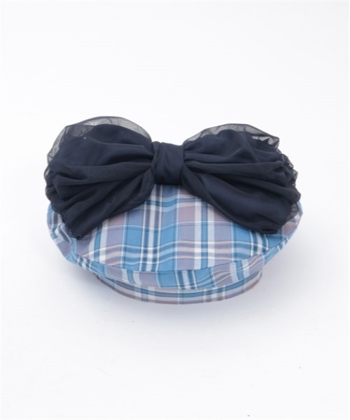 axes femme（アクシーズファム）の「パール付リボンチェックベレー（ハンチング/ベレー帽・レディース・ブルー/ベージュ/ラベンダー・FREE）」の10枚目の写真