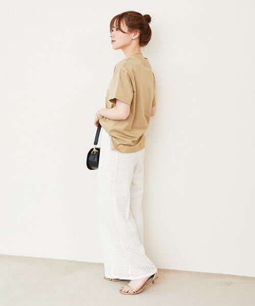 le.coeur blanc(ルクールブラン)の「Fanakaミックスレースパンツ(その他パンツ・レディース・ブラック/オフホワイト・38)」の4枚目の写真