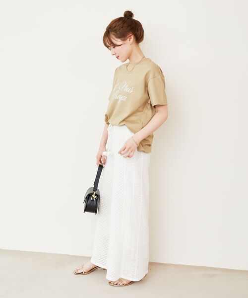 le.coeur blanc(ルクールブラン)の「Fanakaミックスレースパンツ(その他パンツ・レディース・ブラック/オフホワイト・38)」の5枚目の写真