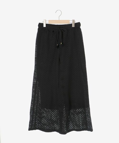 le.coeur blanc(ルクールブラン)の「Fanakaミックスレースパンツ(その他パンツ・レディース・ブラック/オフホワイト・38)」の6枚目の写真