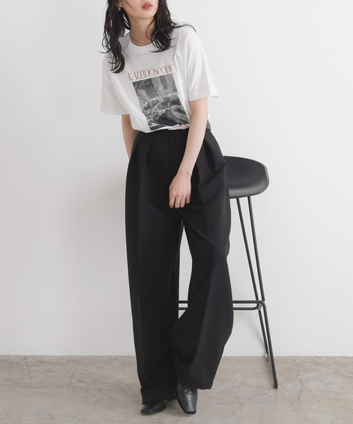 LIAN（リアン）の「フォトプリントオーバーサイズKAREIDOscopicT（Tシャツ/カットソー・レディース・オートミール/スミクロ/ホワイト×レッド・0/1）」の7枚目の写真