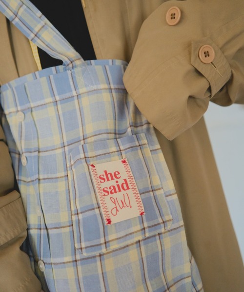 common gull products.(コモンガルプロダクツ)の「shesaidthat×common gull products.初めまして。 ” check bag ”(トートバッグ・レディース・アイボリー/サックスブルー系・フリー)」の15枚目の写真