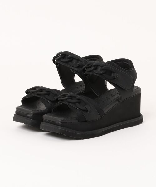 セール】チェーンモチーフプラットフォームサンダル（サンダル