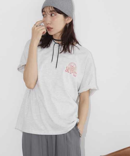 Auntie Rosa Holiday(アンティローザホリデー)の「クラックロゴカレッジT(Tシャツ/カットソー・レディース・チャコールグレー/ナチュラル・FREE)」の13枚目の写真