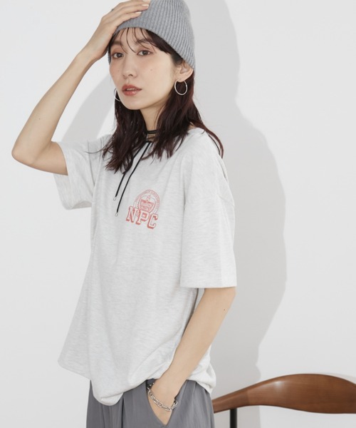 Auntie Rosa Holiday(アンティローザホリデー)の「クラックロゴカレッジT(Tシャツ/カットソー・レディース・チャコールグレー/ナチュラル・FREE)」の14枚目の写真