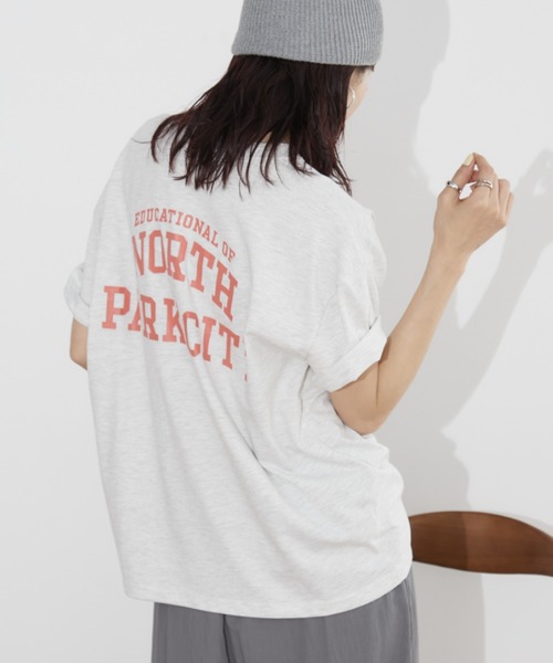 Auntie Rosa Holiday(アンティローザホリデー)の「クラックロゴカレッジT(Tシャツ/カットソー・レディース・チャコールグレー/ナチュラル・FREE)」の16枚目の写真