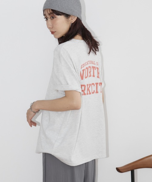 Auntie Rosa Holiday(アンティローザホリデー)の「クラックロゴカレッジT(Tシャツ/カットソー・レディース・チャコールグレー/ナチュラル・FREE)」の15枚目の写真