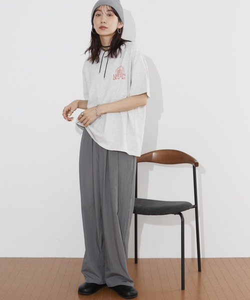 Auntie Rosa Holiday(アンティローザホリデー)の「クラックロゴカレッジT(Tシャツ/カットソー・レディース・チャコールグレー/ナチュラル・FREE)」の17枚目の写真