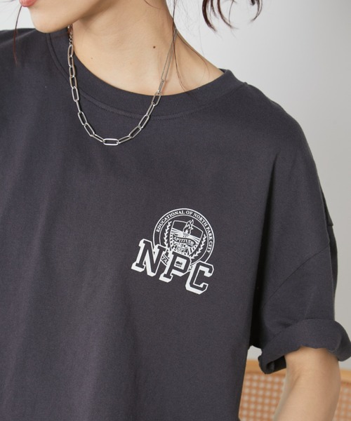 Auntie Rosa Holiday(アンティローザホリデー)の「クラックロゴカレッジT(Tシャツ/カットソー・レディース・チャコールグレー/ナチュラル・FREE)」の11枚目の写真