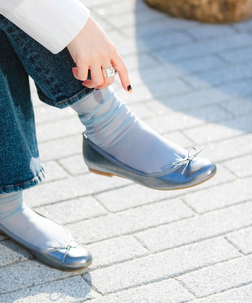 RODE SKO（ロデスコ）の「PIEDI NUDI　SHEER TACK SHRINK SOCKS（ソックス/靴下・レディース・ブルー/ホワイト/ブラック・-）」の4枚目の写真