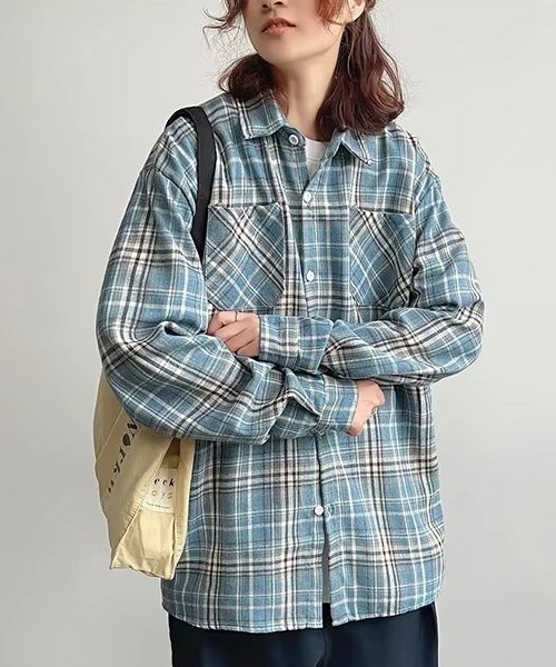 B.I.D.(ビーアイディー)の「《ルーズシルエットネルチェック長袖シャツ/ネルシャツ004(シャツ/ブラウス・メンズ・イエロー/ブルー/レッド・FREE)」の10枚目の写真