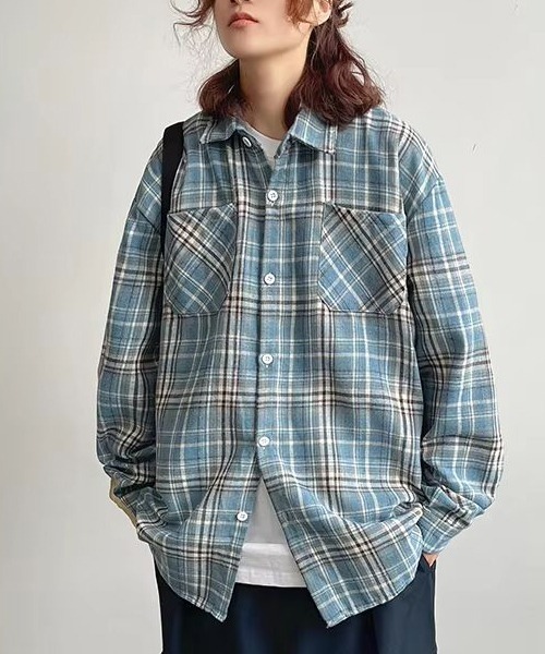 B.I.D.(ビーアイディー)の「《ルーズシルエットネルチェック長袖シャツ/ネルシャツ004(シャツ/ブラウス・メンズ・イエロー/ブルー/レッド・FREE)」の7枚目の写真