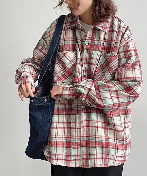 B.I.D.(ビーアイディー)の「《ルーズシルエットネルチェック長袖シャツ/ネルシャツ004(シャツ/ブラウス・メンズ・イエロー/ブルー/レッド・FREE)」の21枚目の写真